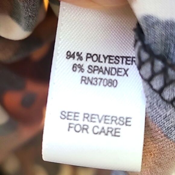 Cato Animal Print Top with Cut-outs @ Neckline, Brown, Black, White, Size 14/16W - Picture 7 of 7